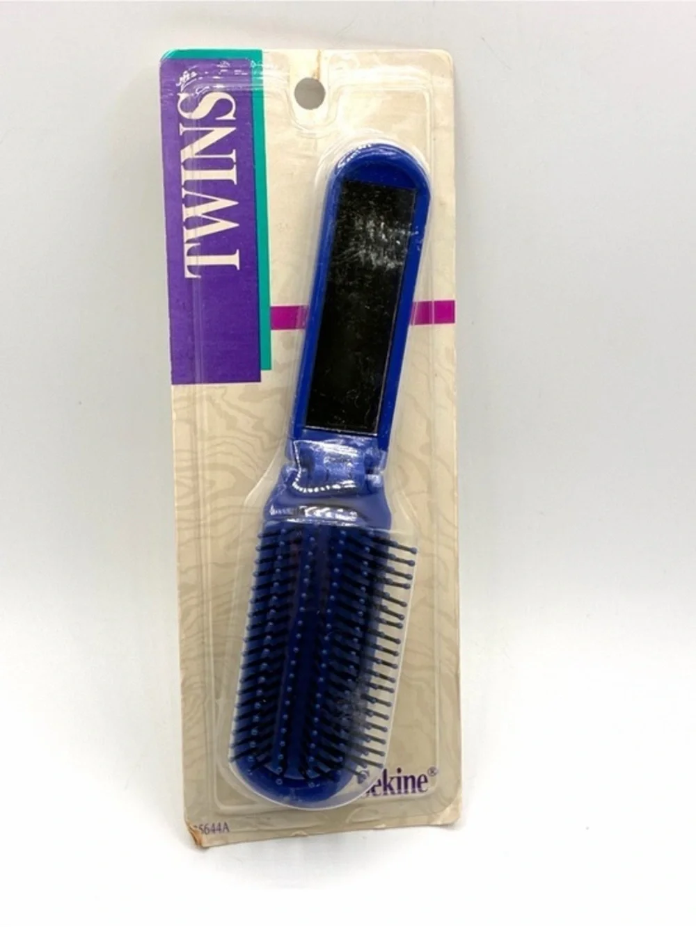Vintage 1992 Sekine Twins Folding Hair Brush Mirror Blue NOS Sealed